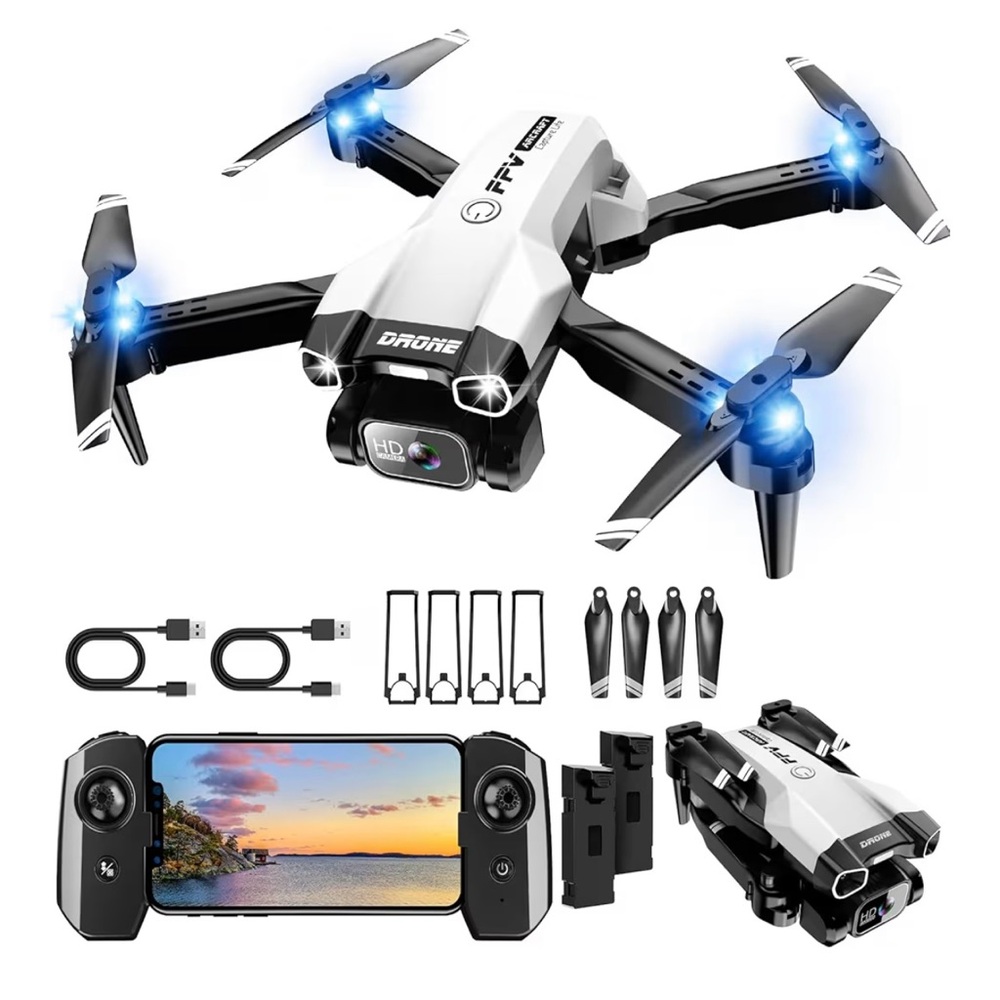 Foldable Black and White Drone with HD Camera